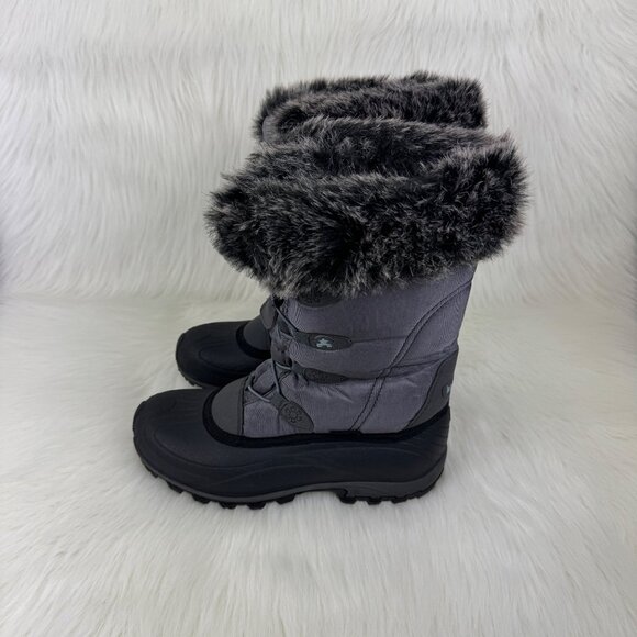 Women's Kamik Momentum Pull on Fur Trim Snow Boot Shoes Size 8 Charcoal Grey - Picture 11 of 16
